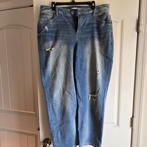 Lane Bryant Light Blue Distressed Straight Leg Jeans